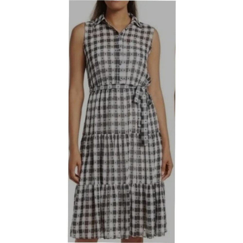 Nwtg Nanette Leopard Stripe Checkered Sleeveless Dress Size:10